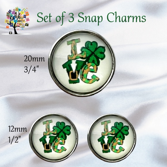 Dragonfly Spirit Designs Jewelry - Snap Charm Set of 3 Includes 1 Standard Size 20mm and 2 Mini Snap Charms 12mm